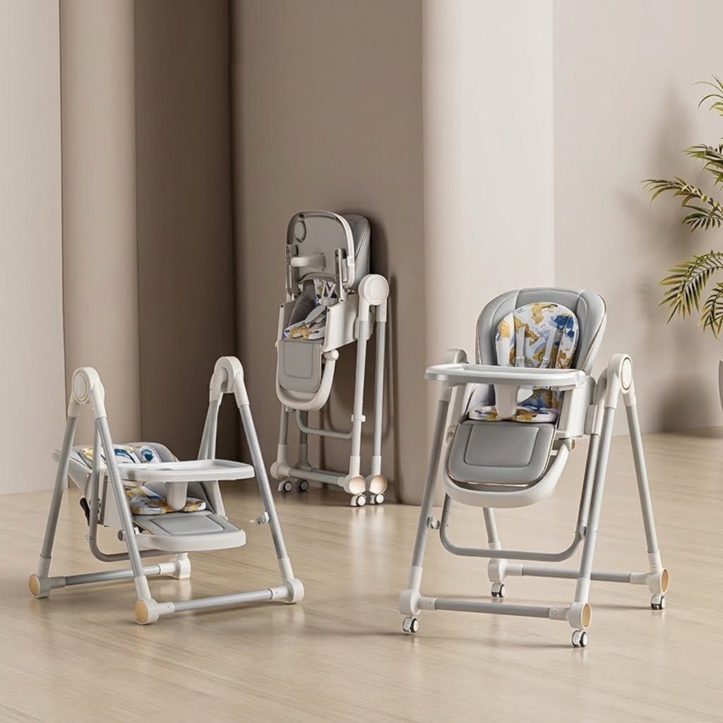 chaise haute , qui plait autant aux parents qu`aux invités
