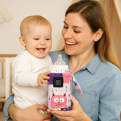 Chauffe biberon portable, maman et bébé sont heureux