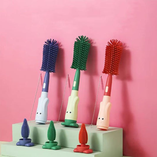 Goupillon biberon bleu ,vert, rouge pour bebe